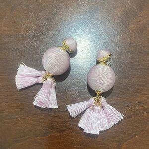 BaubleBar Light Pink Tassel Earrings